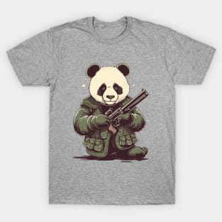 Cute Panda with Guns T-Shirt